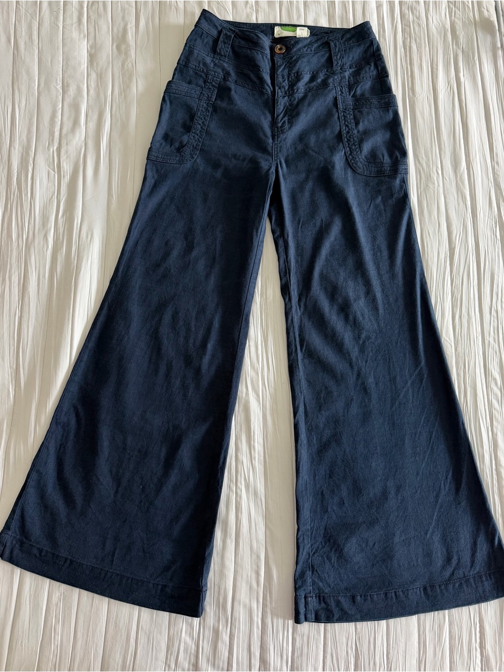 Anthropology Navy Wide-Leg Flare pants